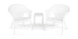 Iris Outdoor 3 Piece Chat Set - White thumbnail 1