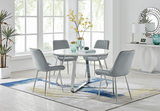 Avanti High Gloss Modern Table With 4 Grey Chairs thumbnail 2