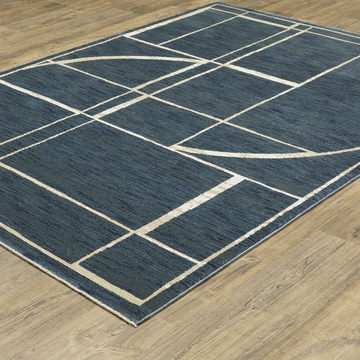 Reed Blue/Ivory 5′3″ X 7′6″ Area Rug