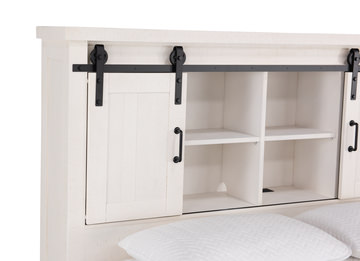 Urban Barn Queen Bookcase Storage Bed - White