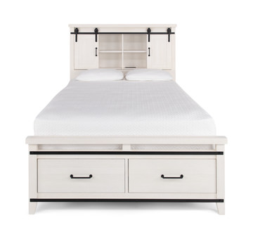 Urban Barn Queen Bookcase Storage Bed - White