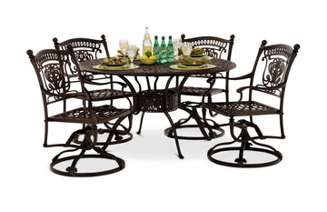 Turin 5 Piece Swivel Patio Dining Set