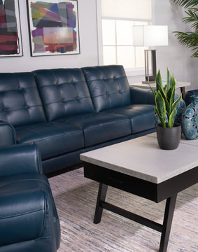 Madden Leather Sofa - Blue