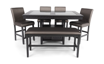 Bankston Counter Table With 4 Stools And Bench
