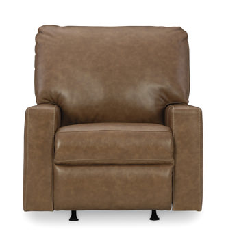 Mulan Leather Rocker Recliner - Caramel