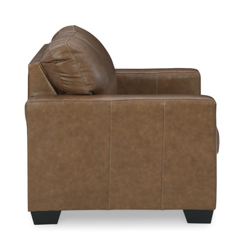  Mulan Leather Loveseat - Caramel