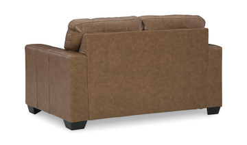  Mulan Leather Loveseat - Caramel