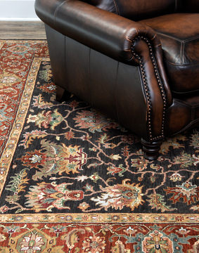 Kashi Brown/Rust Area Rug - 7′9″ x 9′9″ 