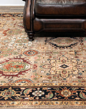 Kashi Camel/Brown Area Rug - 7′9″ x 9′9″ 