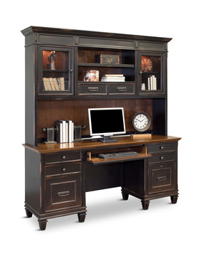 Hartford distressed black store l shaped desk