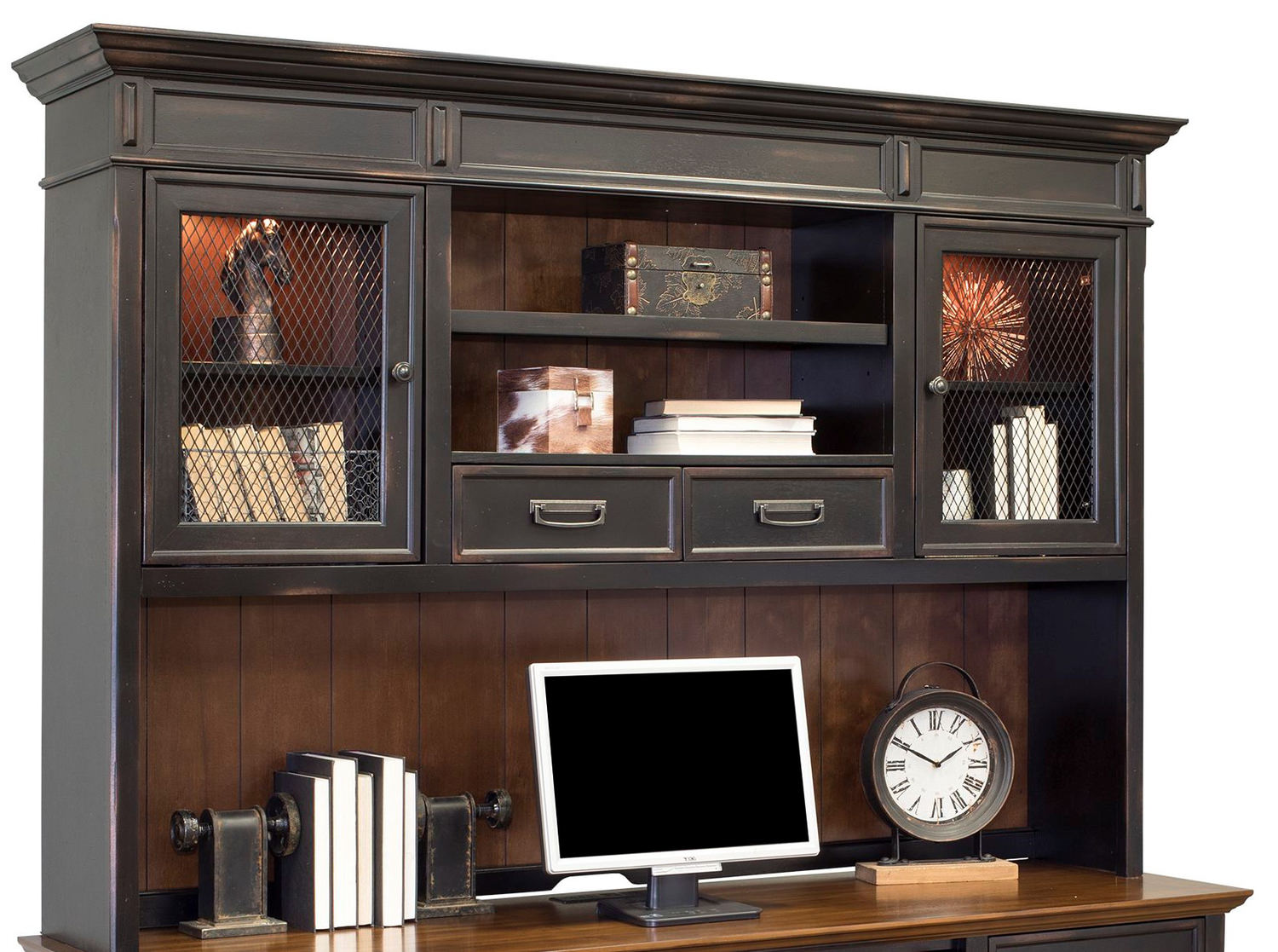 Black desk and hutch hotsell