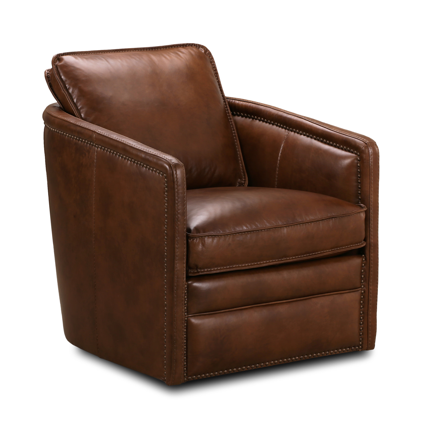 Genuine leather swivel discount recliner