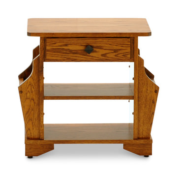 Mission Magazine Stand With Drawer