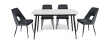 Saga Sintered Stone Table With 4 Black Chairs thumbnail 3