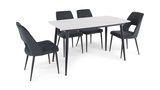 Saga Sintered Stone Table With 4 Black Chairs thumbnail 1