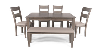 Elyssa Dining Table with 4 Chairs and Bench