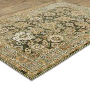 Andorra Green/Gold Area Rug - 5′3″ X 7′3″