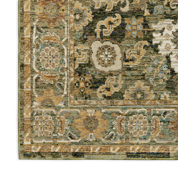Andorra Green/Gold Area Rug - 5′3″ X 7′3″