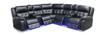 Zenith Power Reclining Sectional - Black