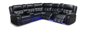 Zenith Power Reclining Sectional - Black