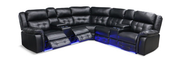 Zenith Power Reclining Sectional - Black