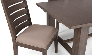 Emerson Dark Taupe Trestle Table With 4 Chairs