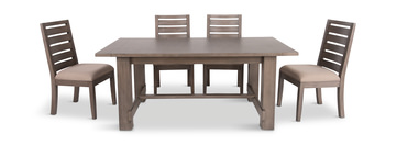 Emerson Dark Taupe Trestle Table With 4 Chairs