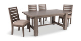 Emerson Dark Taupe Trestle Table With 4 Chairs thumbnail 1