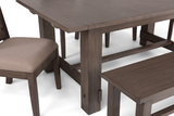 Emerson Solid Mahogany Dark Taupe Trestle With 4 Chairs And Bench thumbnail 3