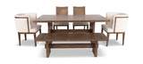 Bozeman Trestle Table With 2 Side Chairs, 2 Host Chairs And Bench thumbnail 2