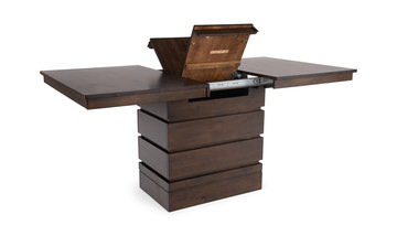 Chesney Adjustable Height Storage Table With 4 Counter Stools