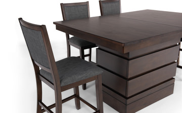 Chesney Adjustable Height Storage Table With 4 Counter Stools