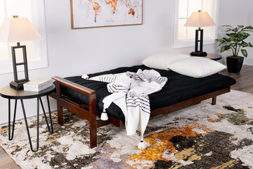 Kennedy Futon With 6″ Premium Mattress - Black Walnut