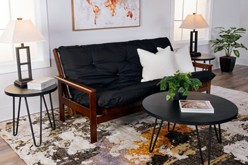 Kennedy Futon With 6″ Premium Mattress - Black Walnut