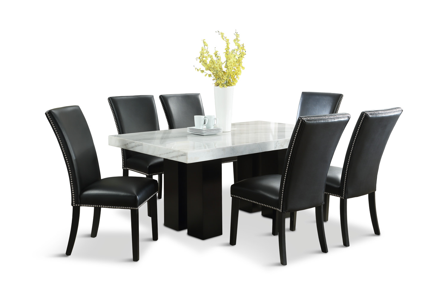 Maxton Dining Table With 6 Black Dining Chairs DOCK86