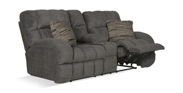 Daphne Reclining Loveseat with Console - Granite