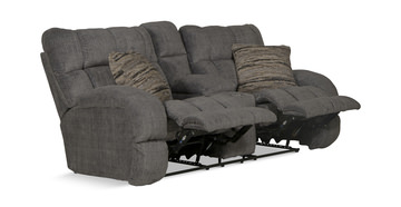 Daphne Reclining Loveseat with Console - Granite
