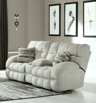 Daphne Reclining Loveseat with Console - Buff
