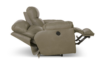 Watson Leather Power Reclining Loveseat - Putty