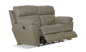 Watson Leather Power Reclining Loveseat - Putty