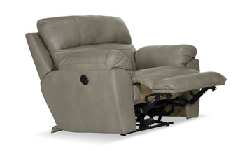 Watson Leather Power Recliner - Putty