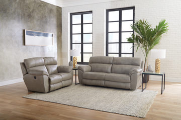 Watson Leather Power Reclining Sofa - Putty