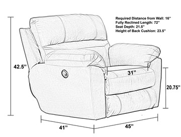 Watson Leather Power Recliner - Putty