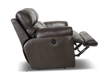 Watson Leather Power Sofa - Chocolate