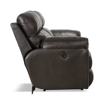 Watson Leather Power Sofa - Chocolate