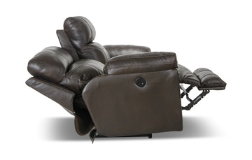 Watson Leather Power Sofa - Chocolate