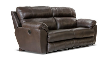 Watson Leather Power Sofa - Chocolate