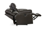 Watson Leather Power Loveseat - Chocolate thumbnail 6