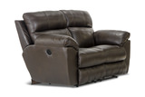 Watson Leather Power Loveseat - Chocolate thumbnail 2