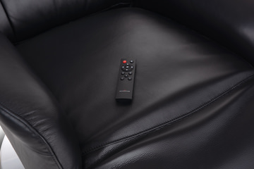 Gladys Leather Power Swivel Recliner - Black